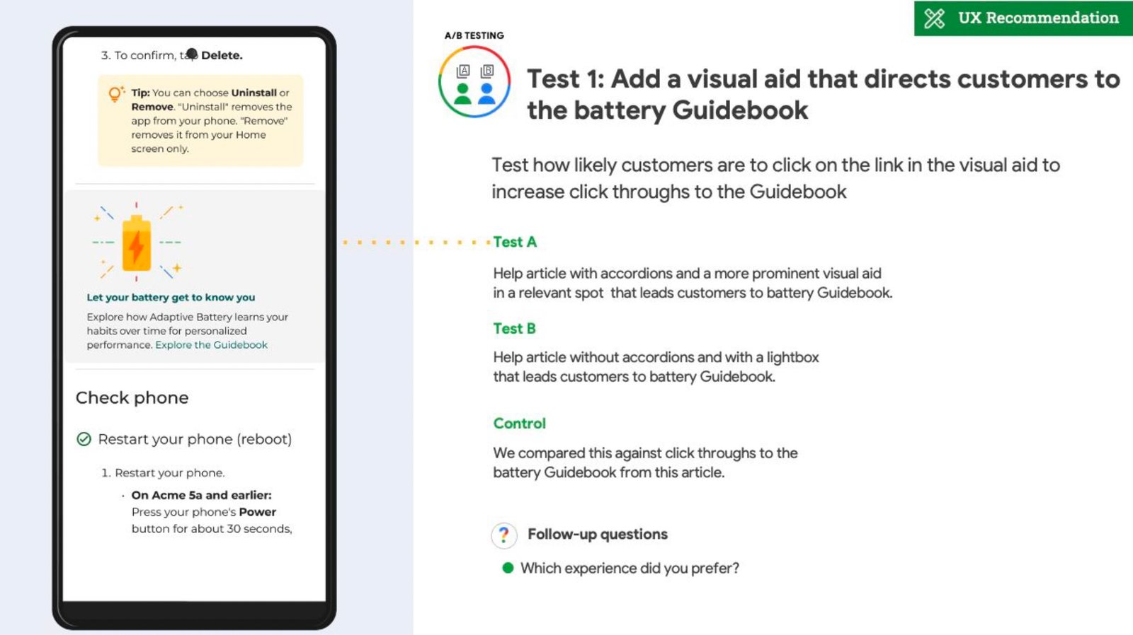 Google Pixel Visual-First Help Content